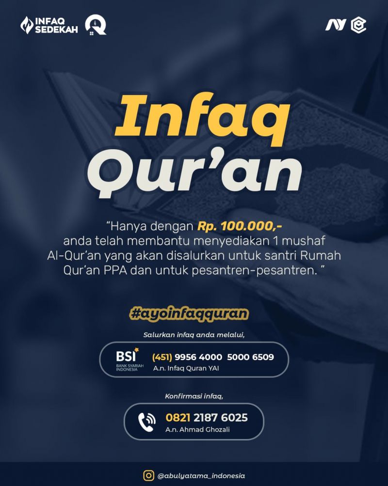 Infaq Qur`an Yayasan Abulyatama Indonesia