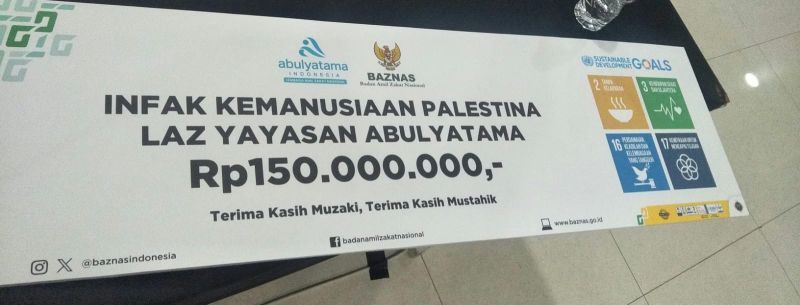 PENYALURAN PALESTINA TAHAP 2 : LAZ ABULYATAMA INDONESIA SERAHKAN BANTUAN MELALUI BAZNAS